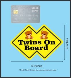 StickerTalk Double Diamond Twins On Board Vinyl Sticker, 6 inches by 4 inches