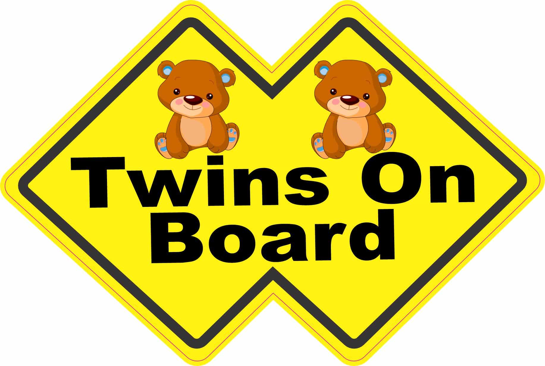 StickerTalk Double Diamond Boy Twins On Board Vinyl Sticker, 6 inches by 4 inches