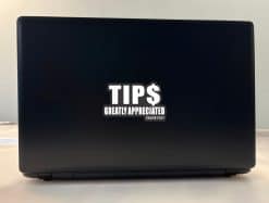 StickerTalk TIPS Greatly Appreciated White Text Vinyl Sticker Sheet, 4 inches by 2.5 inches