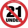 StickerTalk 21 Plus Allowed Vinyl Sticker, 5 inches by 5 inches