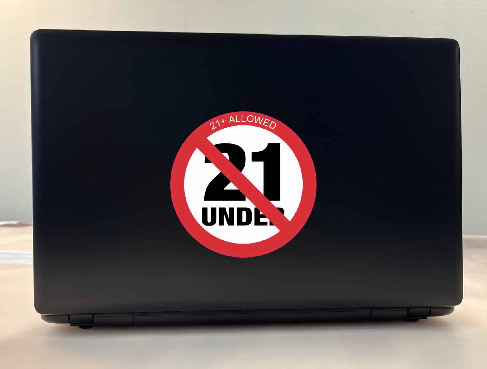 StickerTalk 21 Plus Allowed Vinyl Sticker, 5 inches by 5 inches