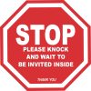 StickerTalk Stop Knock and Wait Vinyl Sticker, 4 inches by 4 inches