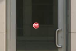 StickerTalk Stop Knock and Wait Vinyl Sticker, 4 inches by 4 inches