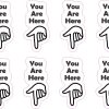 StickerTalk You Are Here Pointing Down Vinyl Sticker Sheet, 0.5 by 1 inch