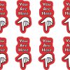 StickerTalk You Are Here Pointing Down Red Vinyl Sticker Sheet, 0.5 by 1 inch