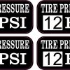 StickerTalk Tire Pressure 12 PSI Vinyl Sticker Sheet, 2 inches by 1 inch