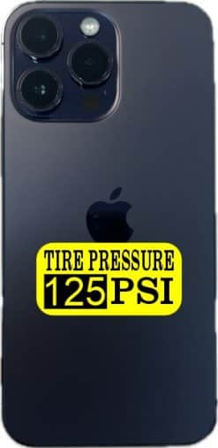StickerTalk Tire Pressure 125 PSI Vinyl Sticker Sheet Yellow, 2 inches by 1 inch