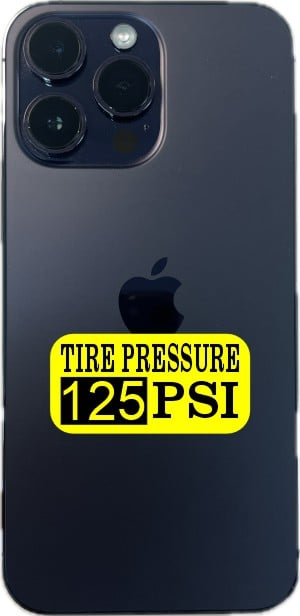 StickerTalk Tire Pressure 125 PSI Vinyl Sticker Sheet Yellow, 2 inches by 1 inch