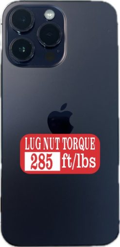 StickerTalk 285 Lug Nut Torque Red Vinyl Sticker Sheet, 2 inches by 1 inch