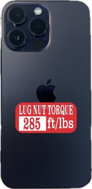 StickerTalk 285 Lug Nut Torque Red Vinyl Sticker Sheet, 2 inches by 1 inch