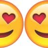 StickerTalk Heart Eyes Emoticon Vinyl Sticker Sheet, 3 inches by 3 inches