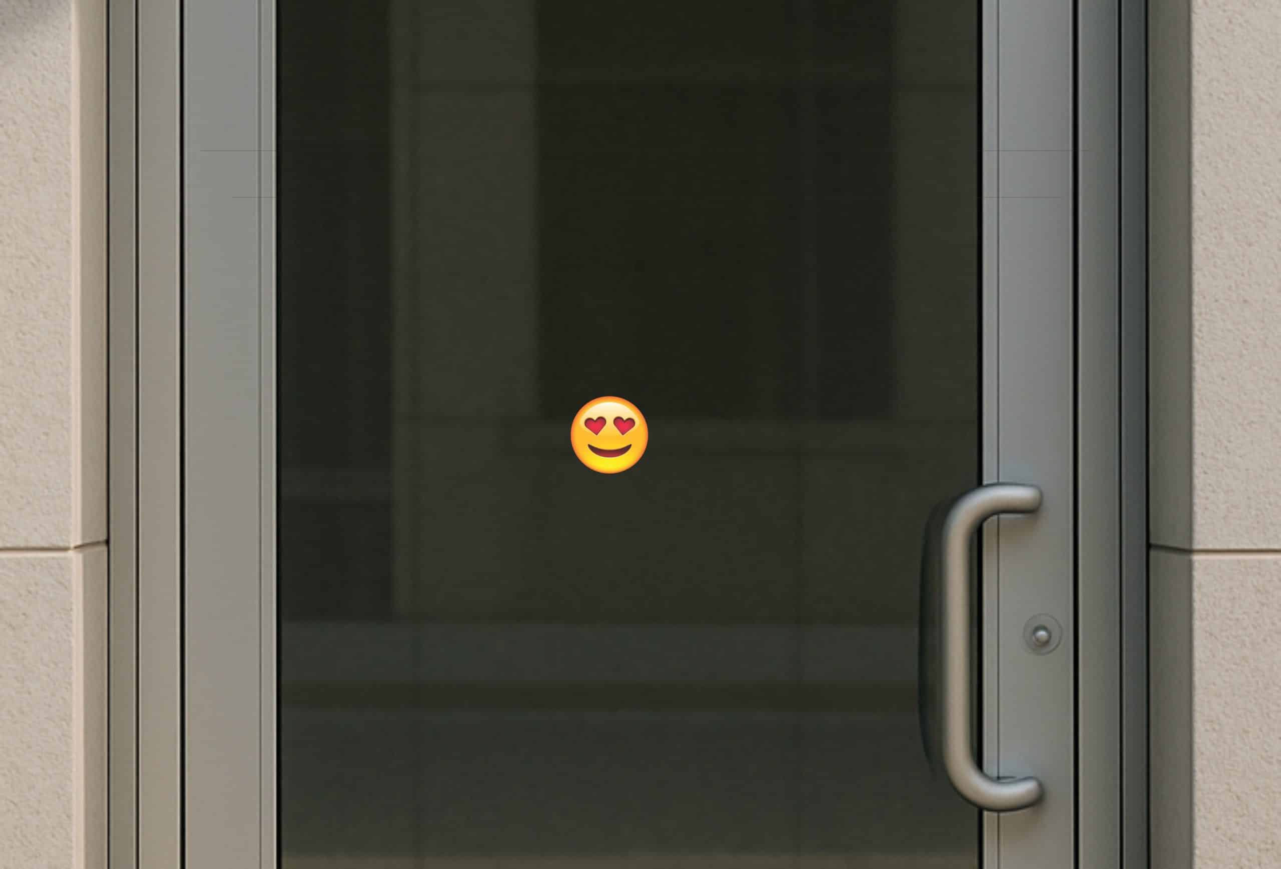 StickerTalk Heart Eyes Emoticon Vinyl Sticker Sheet, 3 inches by 3 inches