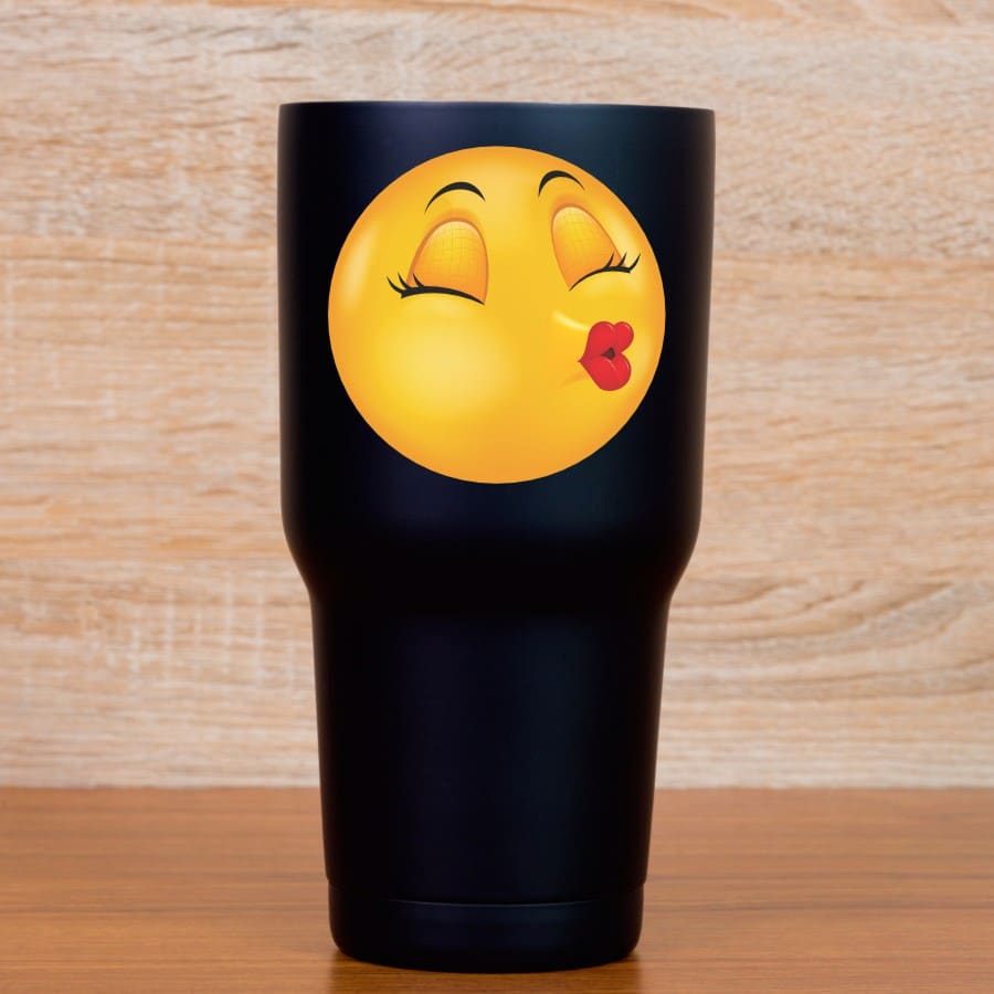StickerTalk Kissy Face Emoticon Vinyl Sticker Sheet, 3 inches by 3 inches