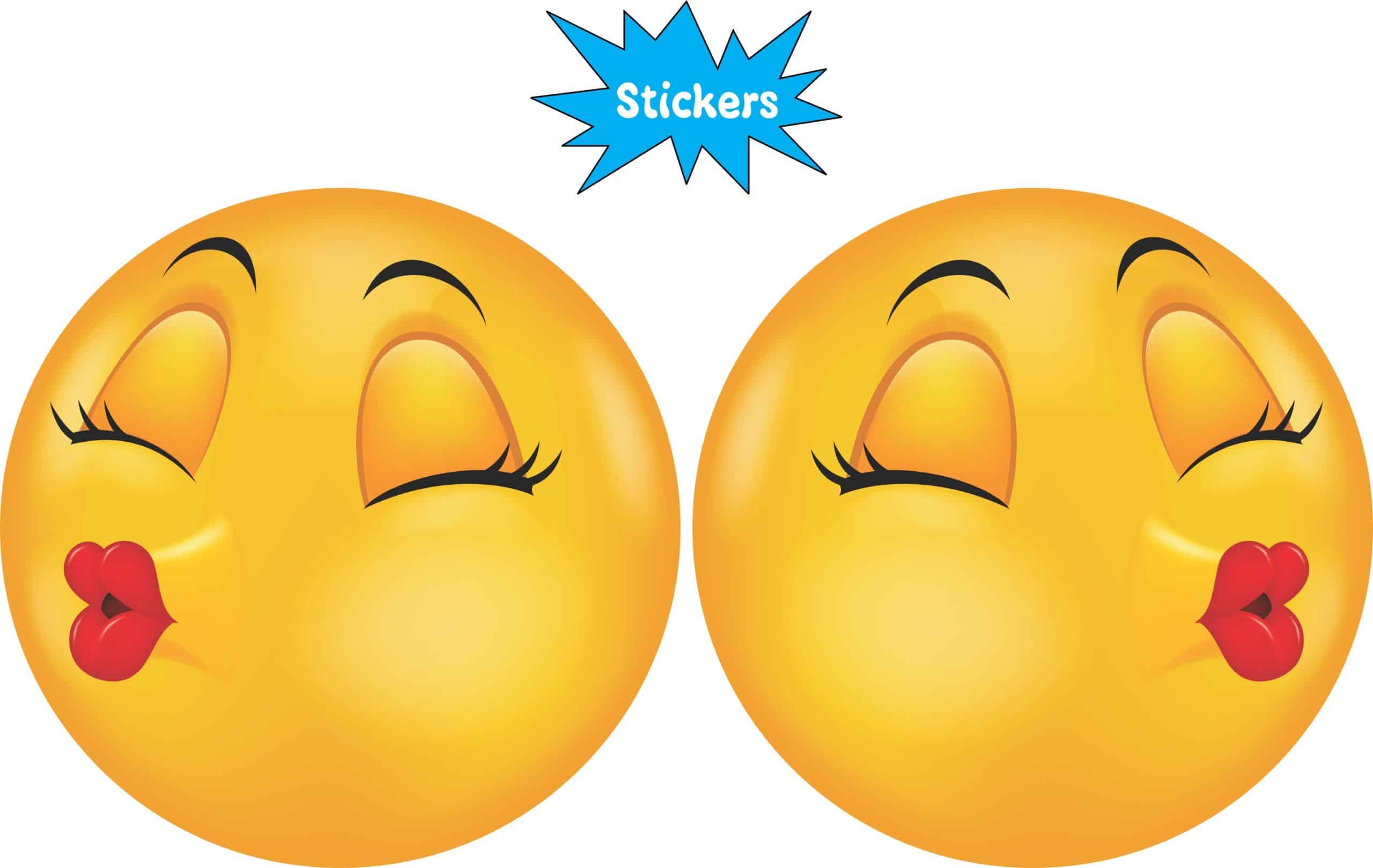 StickerTalk Kissy Face Emoticon Vinyl Sticker Sheet, 3 inches by 3 inches