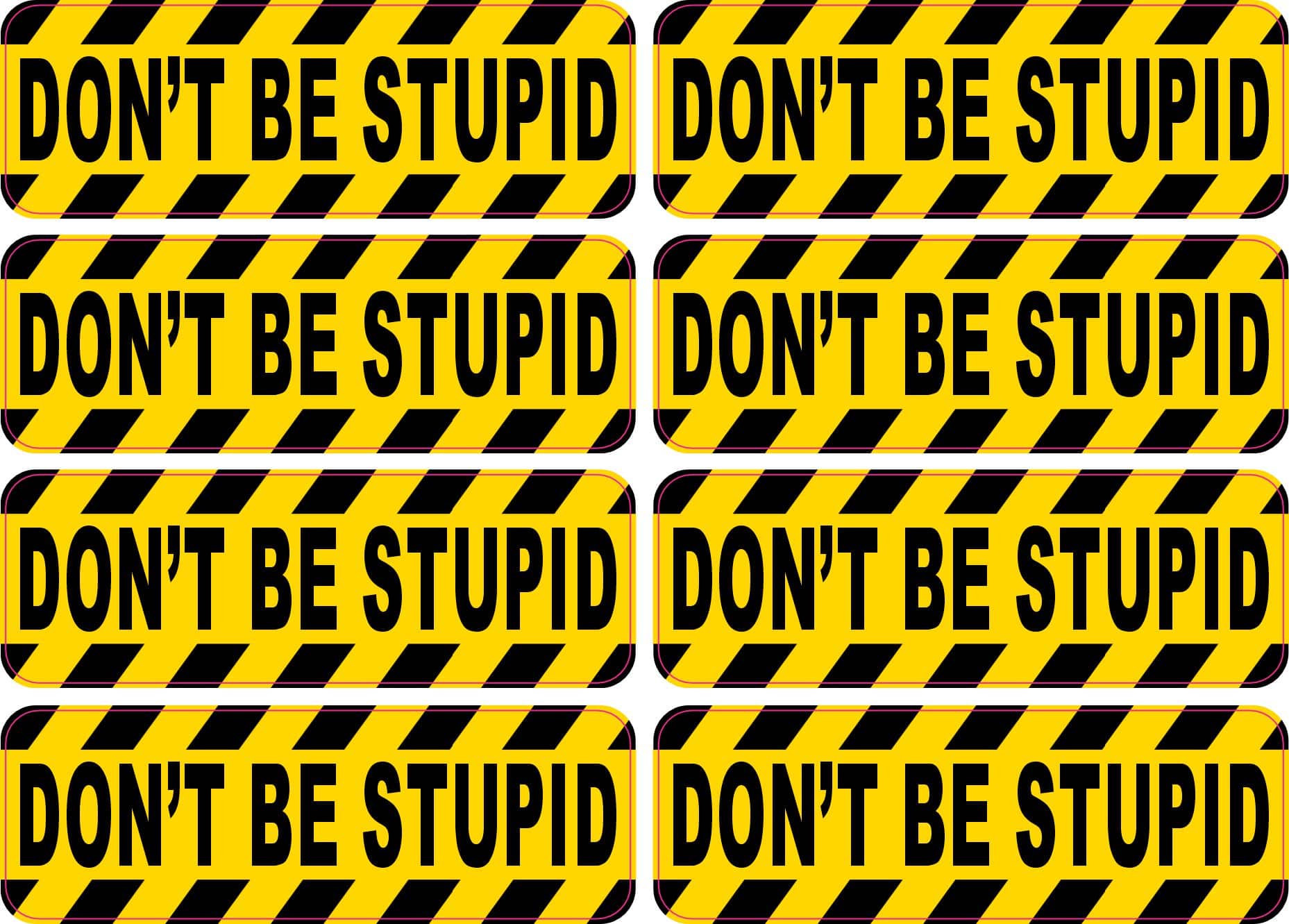 StickerTalk Don't Be Stupid Vinyl Sticker Sheet, 3 inches by 1 inch