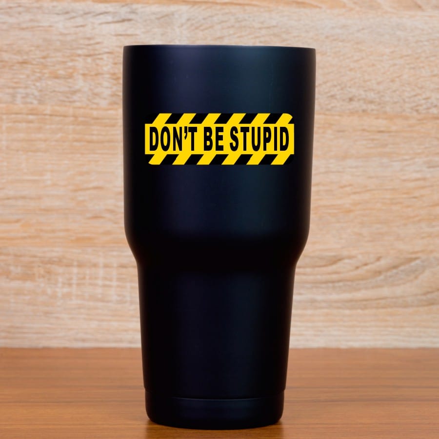 StickerTalk Don't Be Stupid Vinyl Sticker Sheet, 3 inches by 1 inch