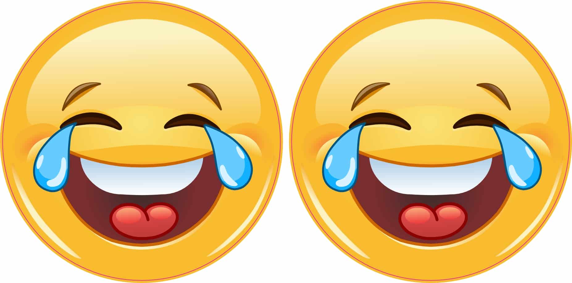 StickerTalk Laugh Crying Emoticon Vinyl Sticker Sheet, 3 inches by 3 inches