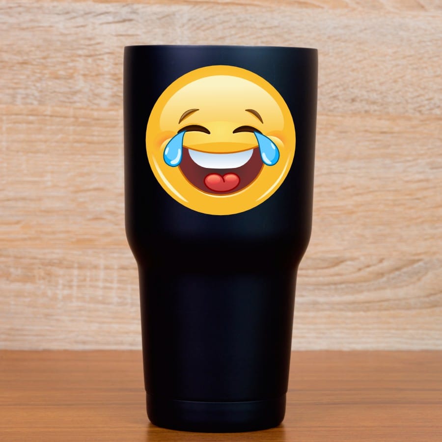 StickerTalk Laugh Crying Emoticon Vinyl Sticker Sheet, 3 inches by 3 inches