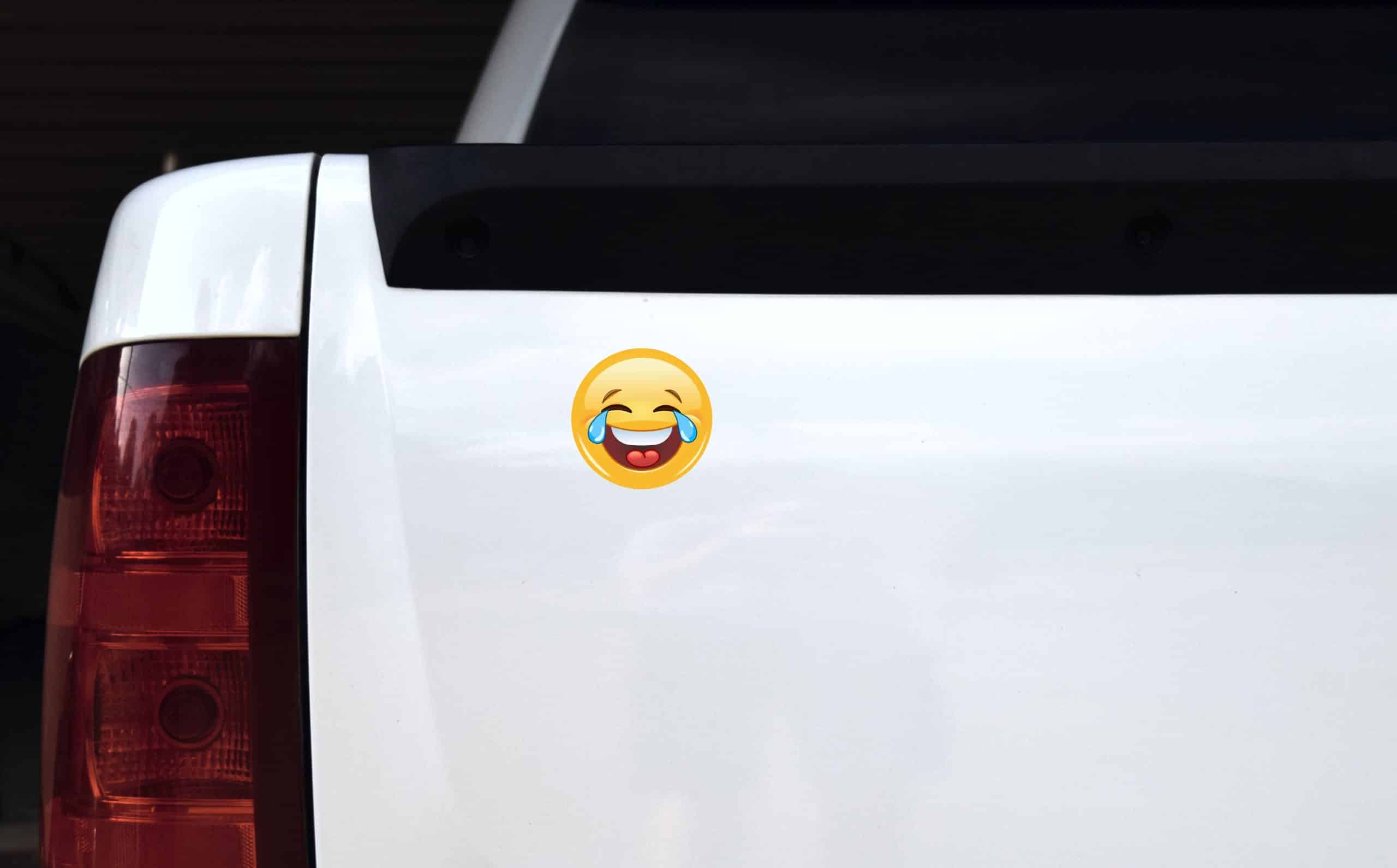 StickerTalk Laugh Crying Emoticon Vinyl Sticker Sheet, 3 inches by 3 inches