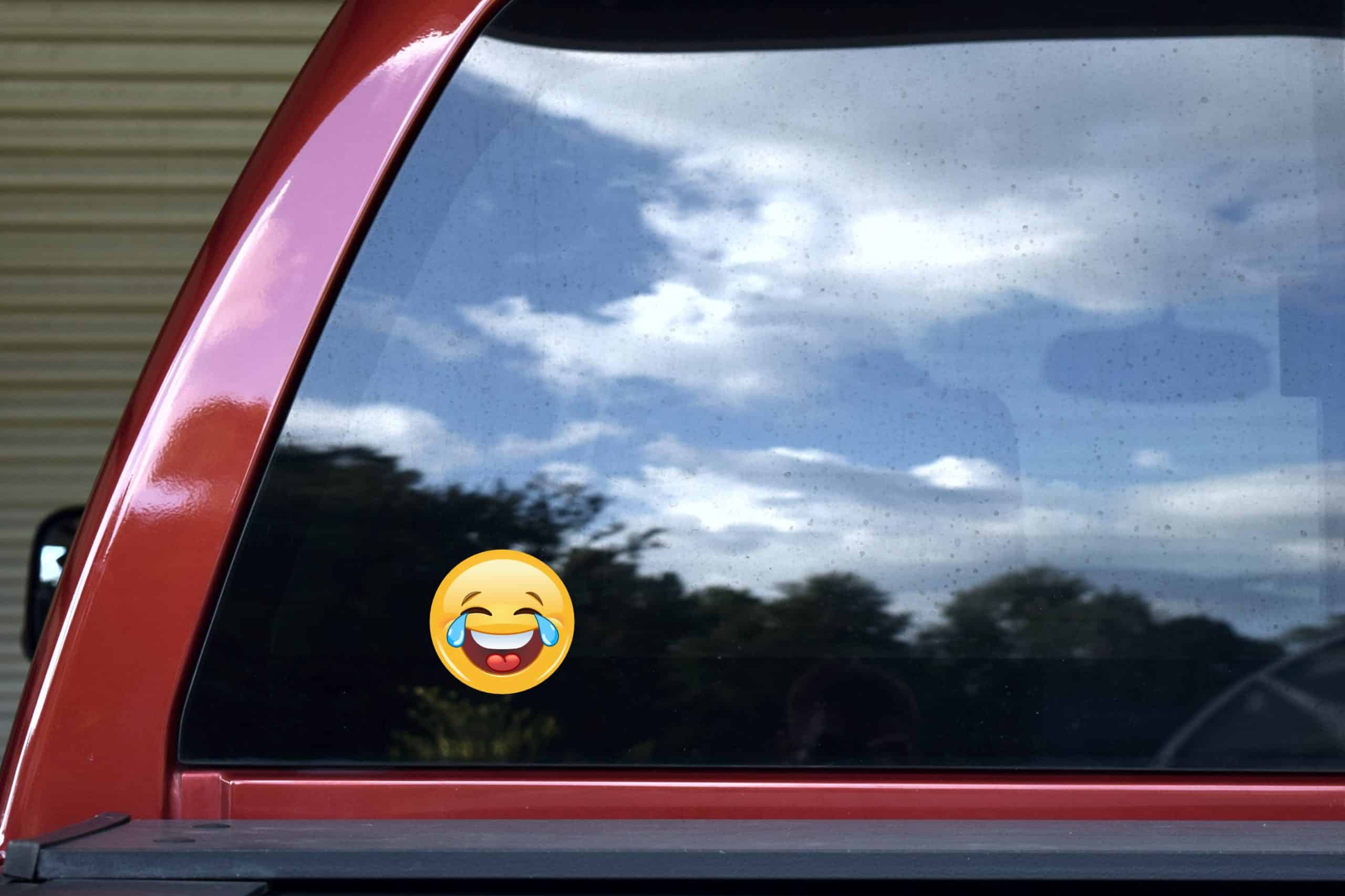 StickerTalk Laugh Crying Emoticon Vinyl Sticker Sheet, 3 inches by 3 inches