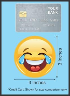 StickerTalk Laugh Crying Emoticon Vinyl Sticker Sheet, 3 inches by 3 inches