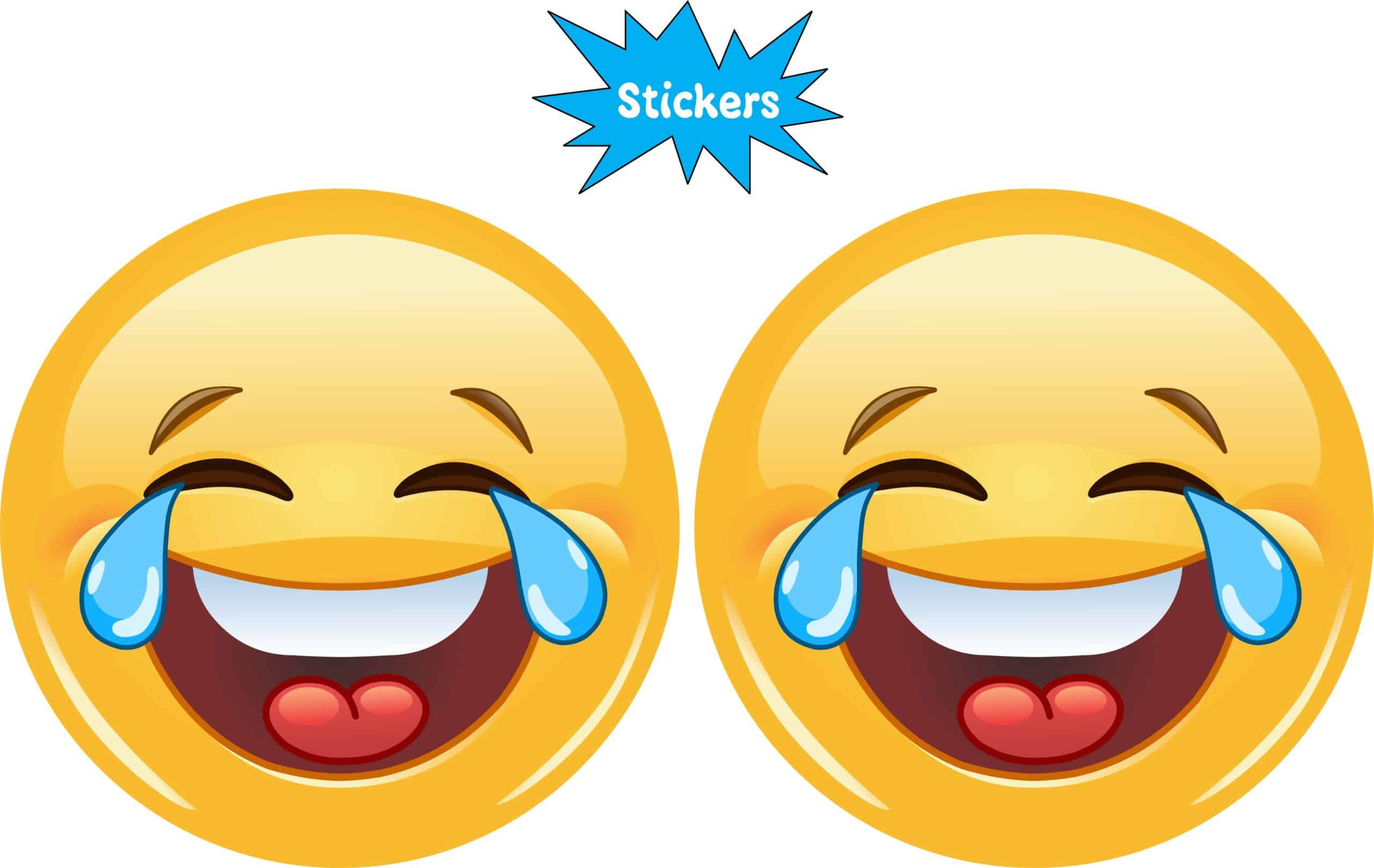 StickerTalk Laugh Crying Emoticon Vinyl Sticker Sheet, 3 inches by 3 inches