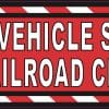 StickerTalk Vehicle Stops at All Railroad Crossings Red Magnet, 10 inches by 3 inches