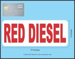 StickerTalk Red Diesel Vinyl Sticker, 10 inches by 4 inches