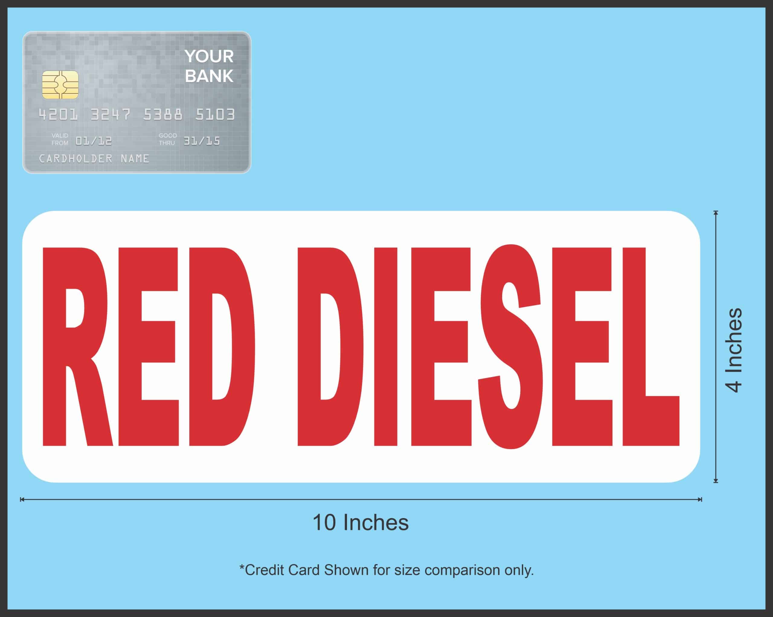 StickerTalk Red Diesel Vinyl Sticker, 10 inches by 4 inches