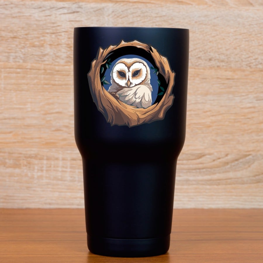 StickerTalk Owl in a Tree Vinyl Sticker Sheet, 3 inches by 3 inches