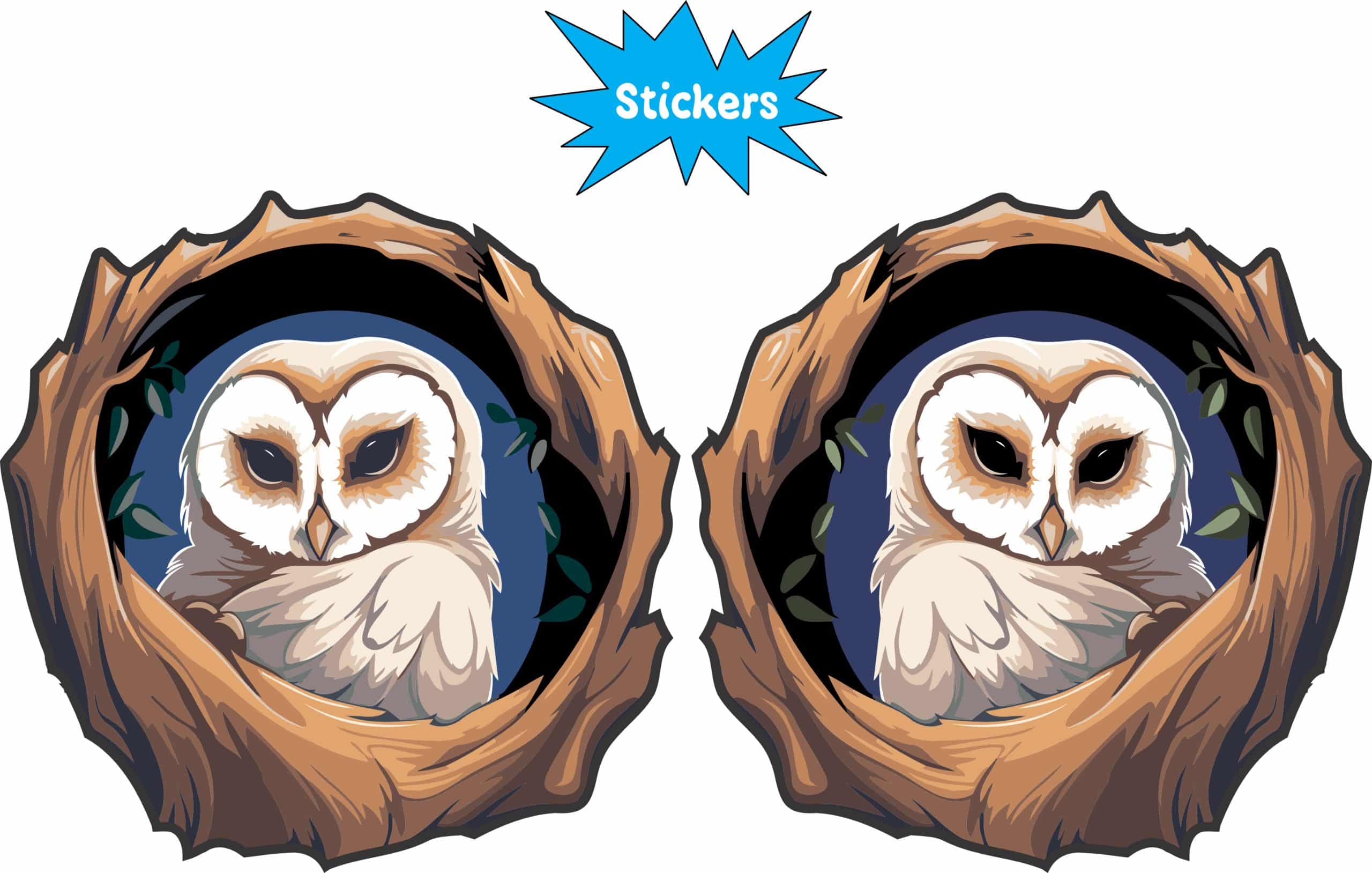 StickerTalk Owl in a Tree Vinyl Sticker Sheet, 3 inches by 3 inches
