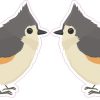 StickerTalk Mirrored Tufted Titmouse Vinyl Sticker Sheet, 2.5 inches by 1.8 inches