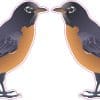 StickerTalk Mirrored Robin Vinyl Sticker Sheet, 3 inches by 2.5 inches