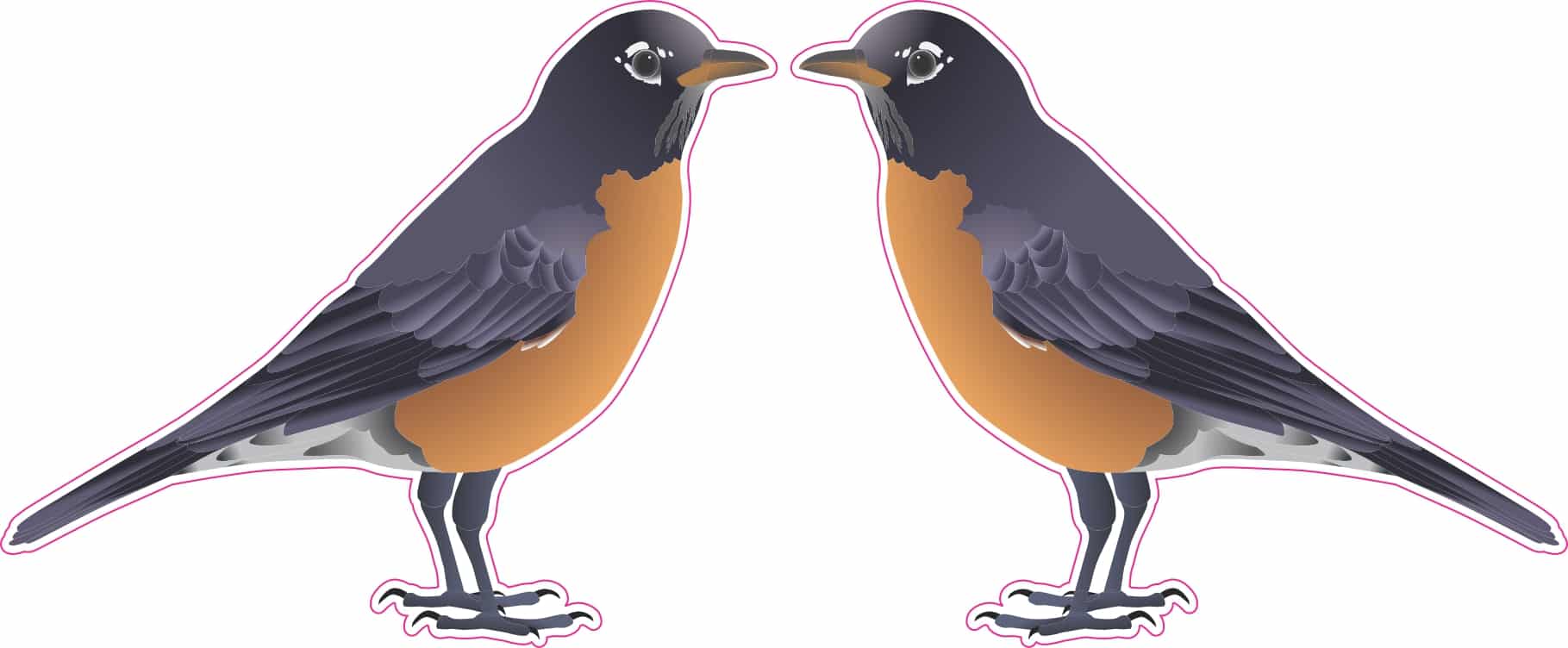 StickerTalk Mirrored Robin Vinyl Sticker Sheet, 3 inches by 2.5 inches