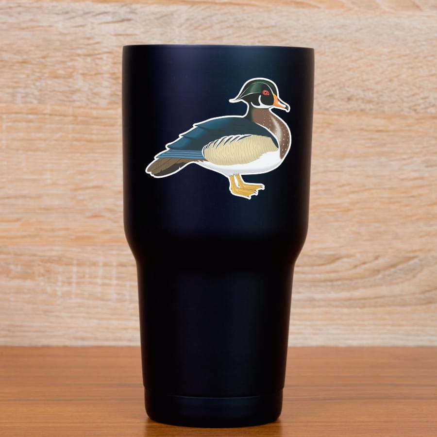 StickerTalk Mirrored Wood Duck Vinyl Sticker Sheet, 3 inches by 2.5 inches