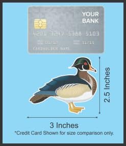 StickerTalk Mirrored Wood Duck Vinyl Sticker Sheet, 3 inches by 2.5 inches