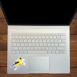 StickerTalk Mirrored American Goldfinch on Tree Branch, 3 inches by 2.5 inches