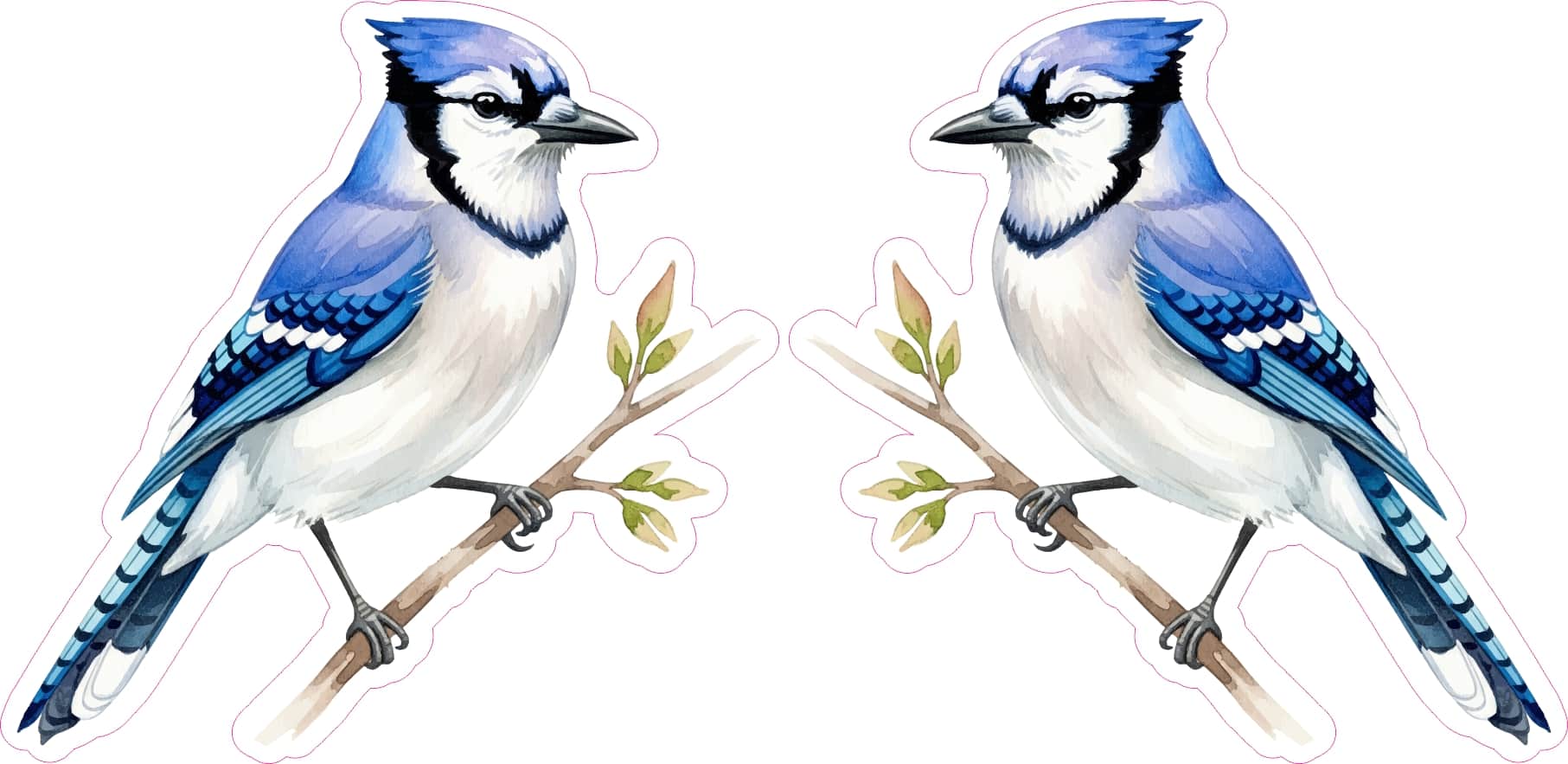 StickerTalk Blue Jay on Branch Vinyl Sticker Sheet, 3 inches by 3 inches