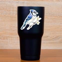 StickerTalk Blue Jay on Branch Vinyl Sticker Sheet, 3 inches by 3 inches