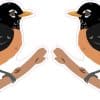 StickerTalk Mirrored Robin on Tree Branch Vinyl Sticker Sheet, 2.5 inches by 2 inches