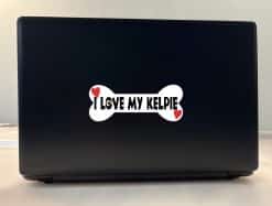 StickerTalk I Love My Kelpie Dog Vinyl Sticker, 6 inches by 2.3 inches