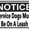 StickerTalk Service Dogs Must Be On A Leash Vinyl Sticker, 5 inches by 3.5 inches