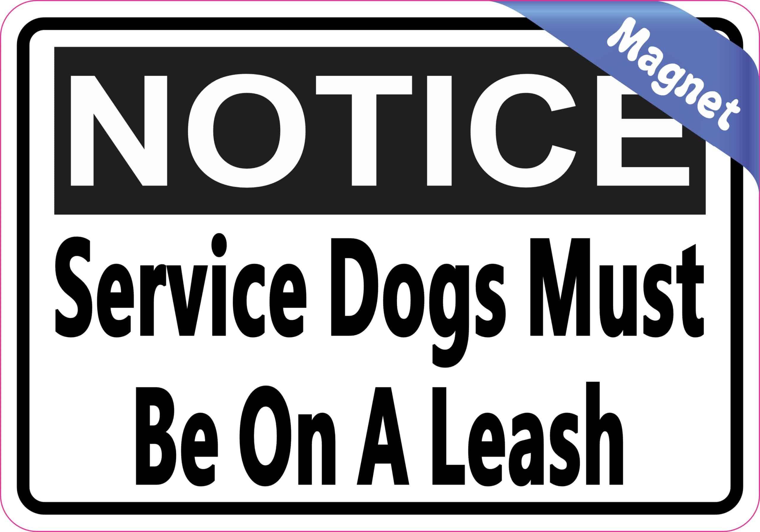 StickerTalk Service Dogs Must Be On A Leash Magnet, 5 inches by 3.5 inches