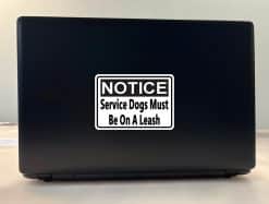 StickerTalk Service Dogs Must Be On A Leash Vinyl Sticker, 5 inches by 3.5 inches