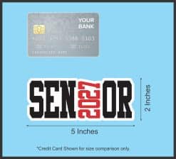 StickerTalk Senior 2027 Red Vinyl Sticker Sheet, 5 inches by 2 inches