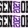 StickerTalk Senior 2027 Purple Vinyl Sticker Sheet, 5 inches by 2 inches