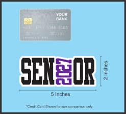 StickerTalk Senior 2027 Purple Vinyl Sticker Sheet, 5 inches by 2 inches