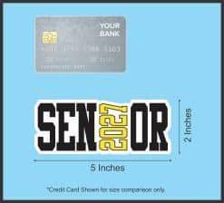 StickerTalk Yellow 2027 Senior Vinyl Sticker Sheet, 5 inches by 2 inches