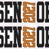 StickerTalk Orange 2027 Senior Vinyl Sticker Sheet, 5 inches by 2 inches