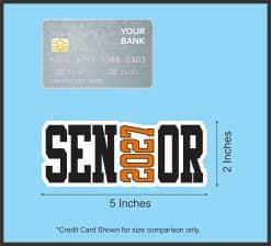 StickerTalk Orange 2027 Senior Vinyl Sticker Sheet, 5 inches by 2 inches